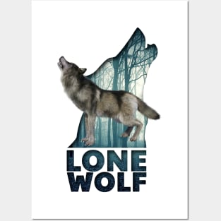 The lone wolf howls Posters and Art